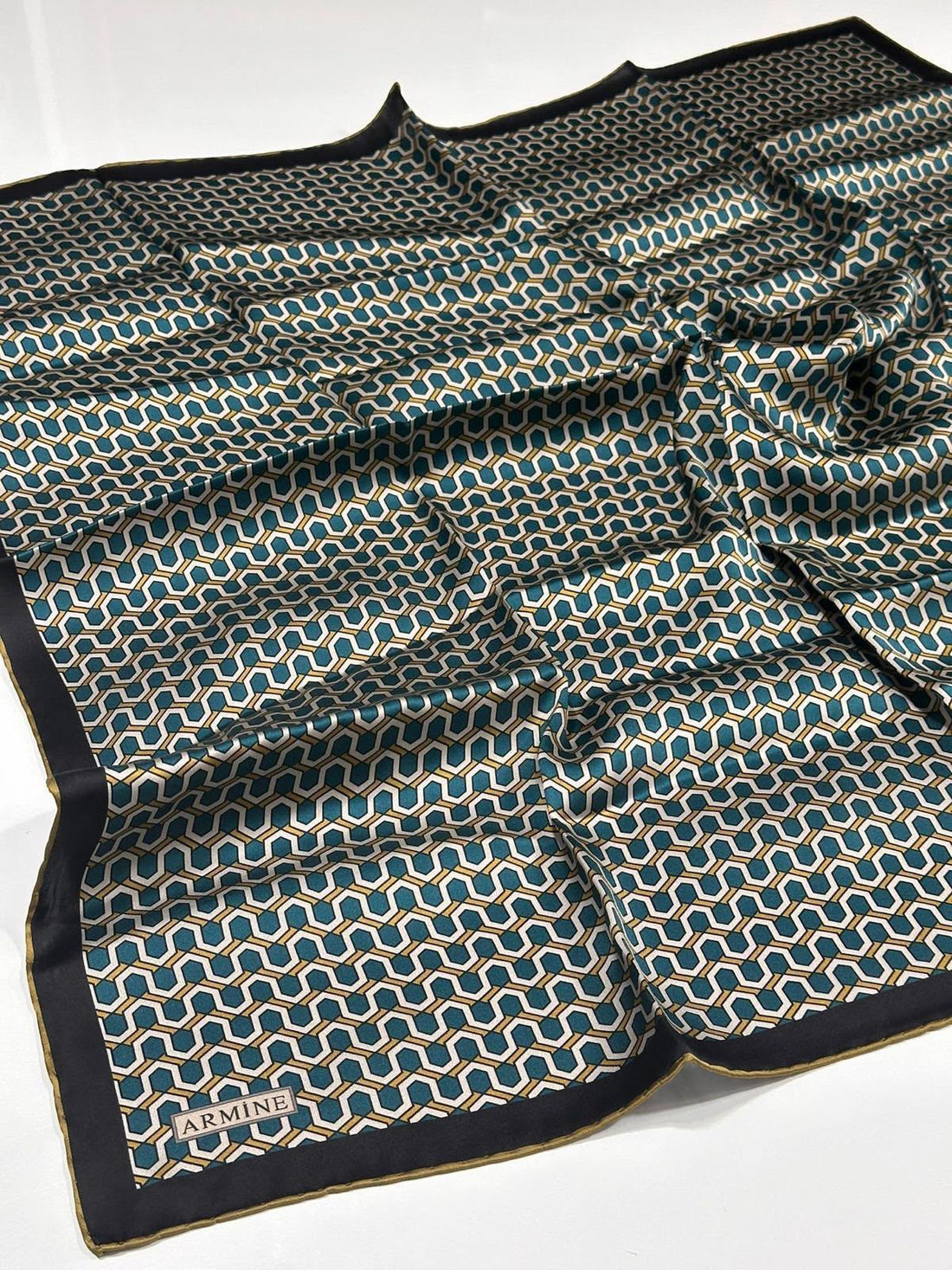 Nostalji Gümüş Yol Deseni İpek Eşarp